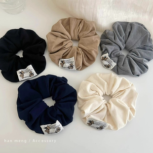韩系百搭绒面大肠发圈女慵懒风简约新款 扎头发丸子头超大头绳发饰
