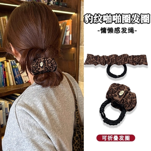 高级感丝绒发圈啪啪圈发绳慵懒感丸子头发绳扎高马尾头绳发饰发卡