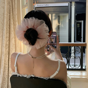 少女裙摆 超仙芭蕾风多层网纱发圈蕾丝花边大肠圈发绳高级感2025