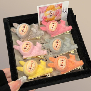 拉布布小公仔躺姿发夹可爱少女心侧边刘海夹鸭嘴夹卡通发饰女