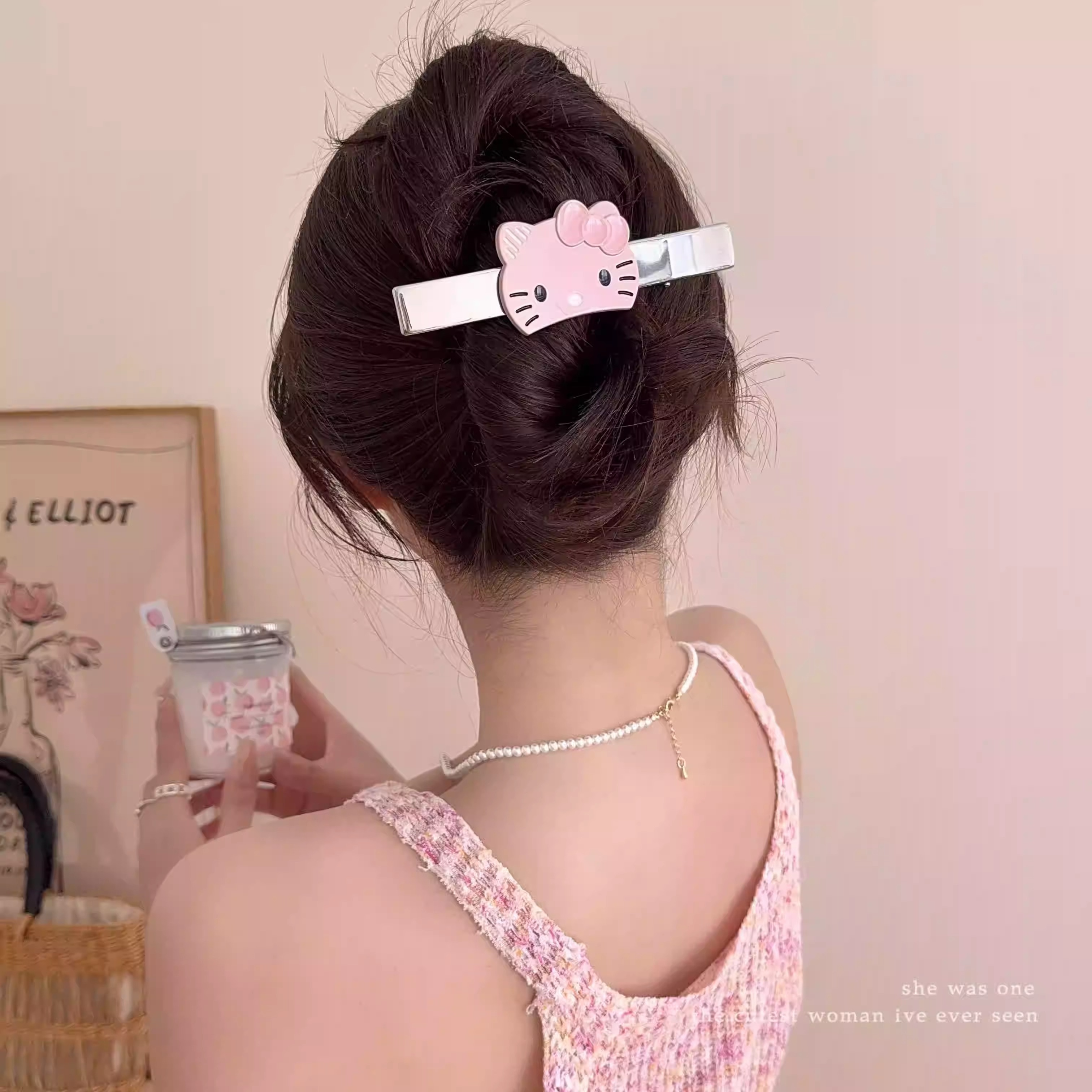 日系可爱卡通kt猫发夹大号