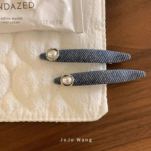 高级又精致 韩国简约发夹鸭夹发饰配饰发夹头饰刘海夹 牛仔对夹