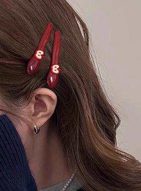 韩国可爱小苹果刘海发夹女儿童发卡安可拉红高颜值侧边鸭嘴一字夹