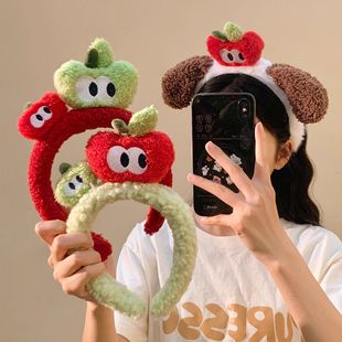 洗脸发箍女款 秋冬毛绒压发卡可爱卡通小狗甜美发卡 高颅顶2025新款