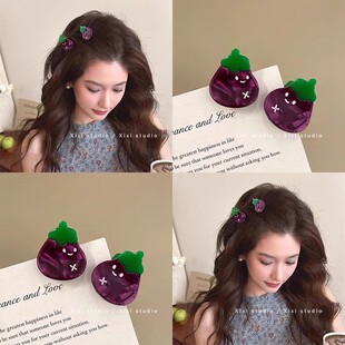 趣味水果蔬菜小抓夹后脑勺发夹个性 迷你鲨鱼夹顶夹搞怪发饰品