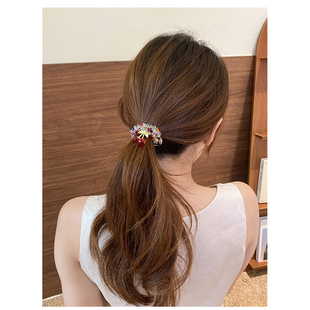 名狐气质樱桃水钻发绳女生简约送闺蜜手链两用扎马尾皮筋发圈头饰