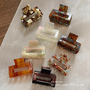 法式 ins优雅方形醋酸抓夹后脑勺盘发鲨鱼夹女头发夹子头饰发卡子