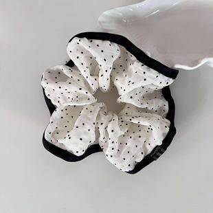 细点点蝴蝶结高级感布艺大肠发圈女发绳百搭头花扎头发皮筋发饰
