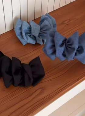 夏日限定~蓝色牛仔泡泡云朵鸭嘴夹超仙发量加大号后脑勺横夹头饰