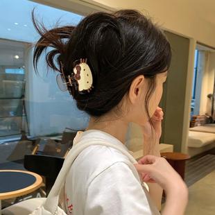 kt猫抓夹女高级感2025新款 后脑勺盘发鲨鱼夹半扎发夹中号发卡发饰