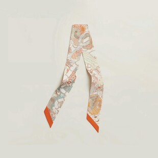 水上的游乐园100%桑蚕丝丝巾缠系包包手柄丝巾适用h家和d家包绑带