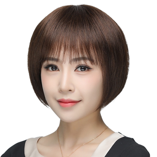 波波头假发全头套女真人发丝短发中老年女妈妈假发套自然减龄