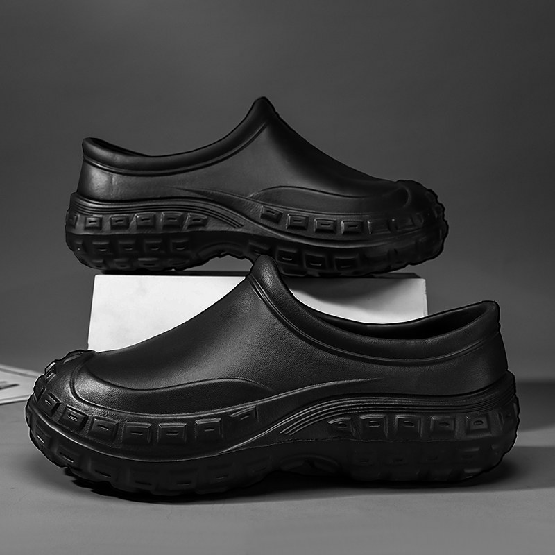 防滑防油厨师厨房EVA超轻泡沫专用防水一脚蹬雨鞋工作鞋耐磨轻便