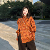 高级感超好看衬衫 新款 国风复古轻奢上衣女夏季 虎镇五毒纹新中式