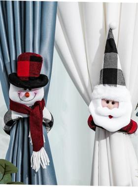 Christmas curtain buckle party decoration gift old man snowm