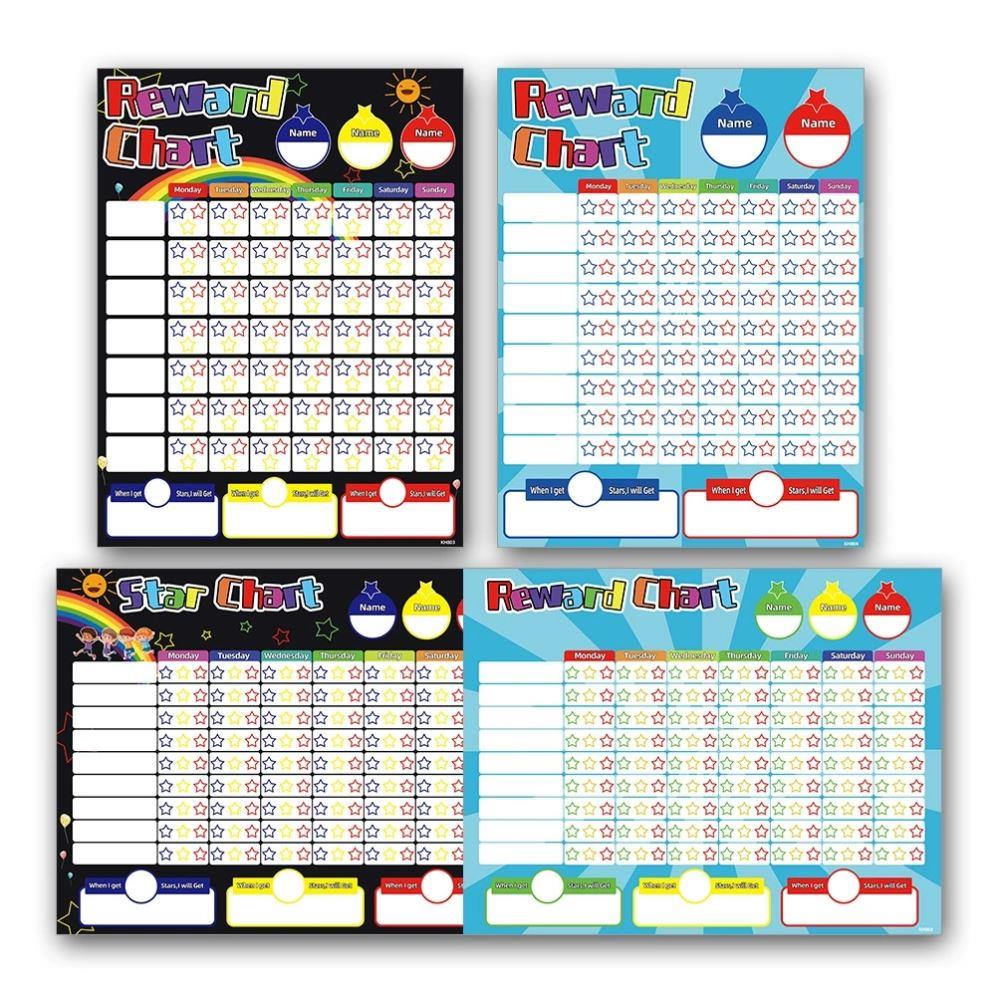 Magnetic Reward Behavior Star weekly Chore Chart for 2 Kids