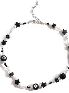 编织黑色项炼妇女新项炼手工编织民族风格黑色米珠项炼