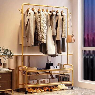 Simple clothes hanger coat storage rack shoe shelf stool衣架