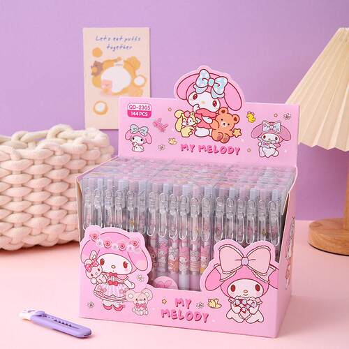 可擦笔按动式中性笔 pupil girl gel pen press erasable cute