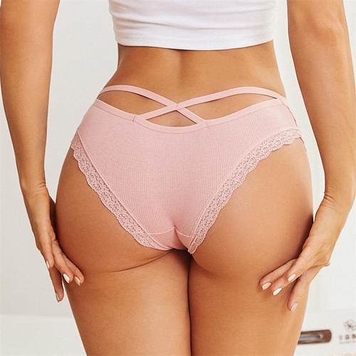 3PCS/Set Women Cotton Panties Sexy Low Rise Lace Brazilian