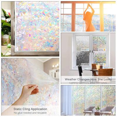 Stained Glass Window Privacy Film Static Cling Adhesive Viny