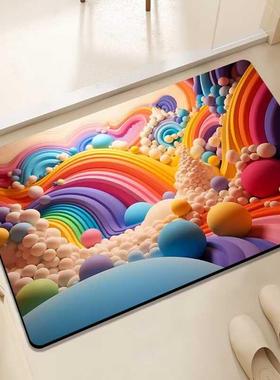 Rainbow diatomaceous earth bathroom absorbent pad