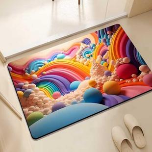 Rainbow diatomaceous earth bathroom absorbent pad