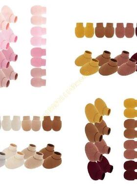 4 Set Soft Cotton Newborns Baby Mittens and Socks Pack Anti