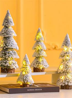 Tabletop Christmas tree ornament with lighthouse cedar tree