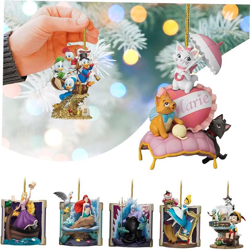 Flat Acrylic plane Princess Christmas Pendant Xmas Tree
