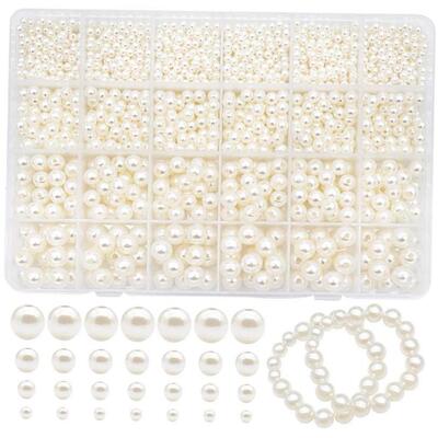 1890pcs Acrylic Pearls Beads Kit for Jewelry Making Charm Br