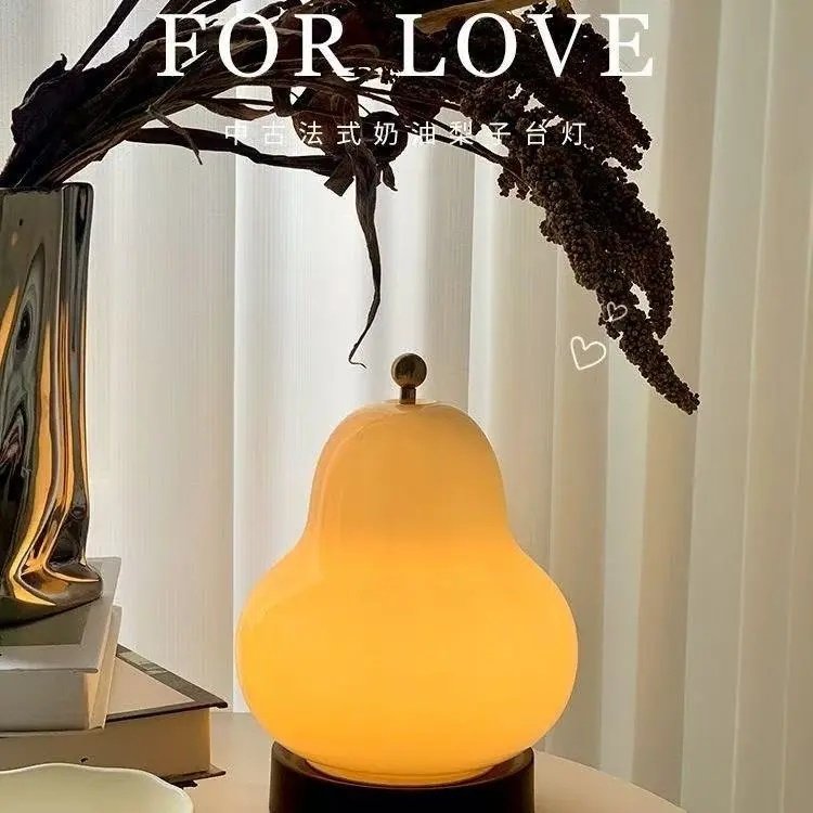 法式奶油梨子充电便携装饰台灯