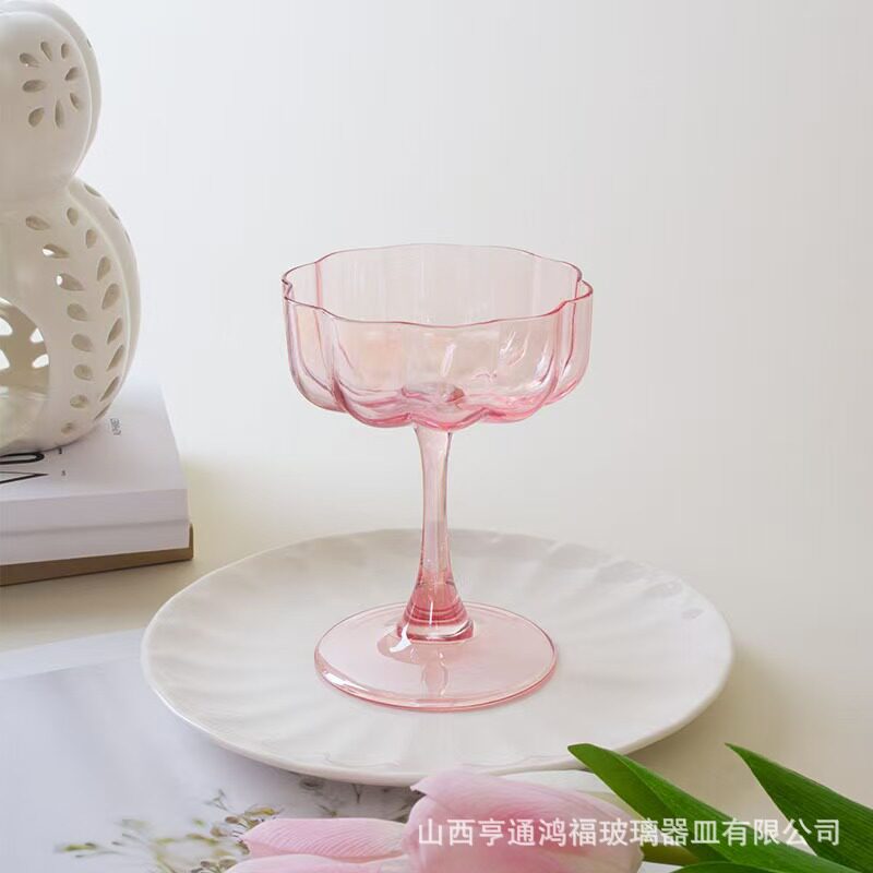 中古法式花瓣高脚杯高颜