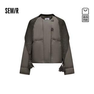 森马羽绒服2025女冬季 oversize围巾90绒子复古衣服107725113026