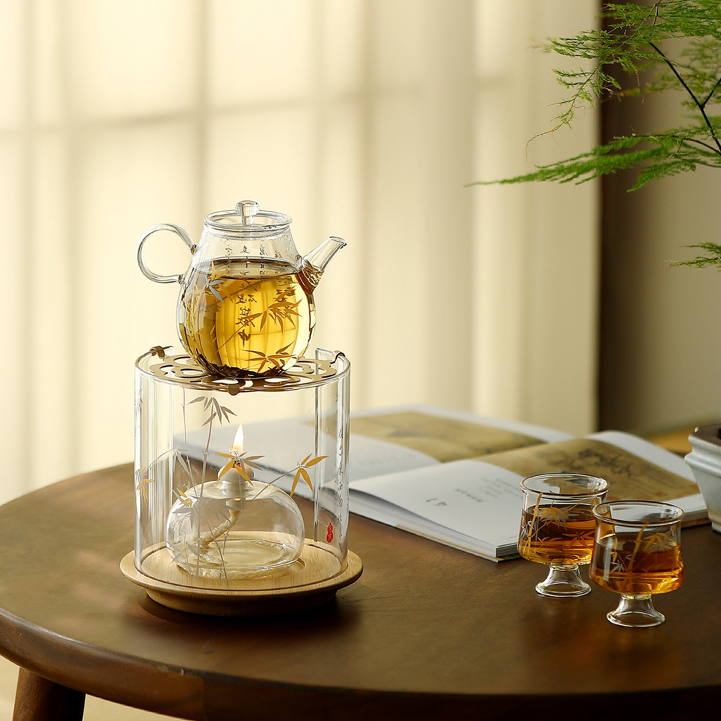 围炉煮茶明火酒精玻璃温茶炉
