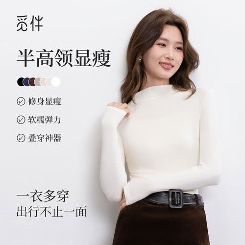 秋冬法式灰色高领羊毛针织衫