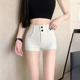 白色高腰短裤 潮 辣妹性感百搭网红外穿热裤 女夏新款 弹力包臀三分裤