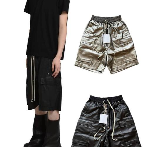 R风24新款皮质短裤高腰显瘦