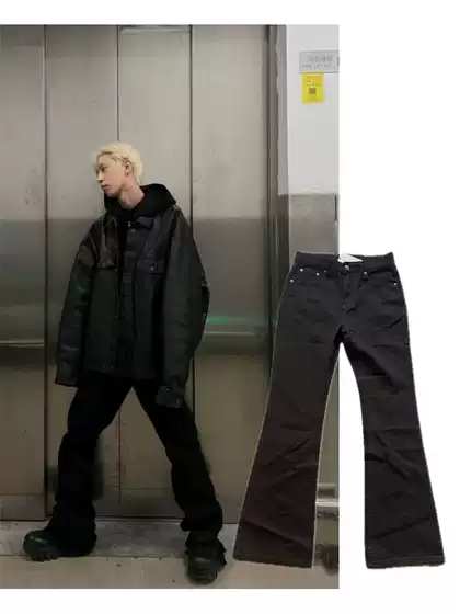 Original Paris 23Wf Spring Versatile Basic Demna Flared Pure Black Slightly Flared Trendy Brand Unisex Jeans