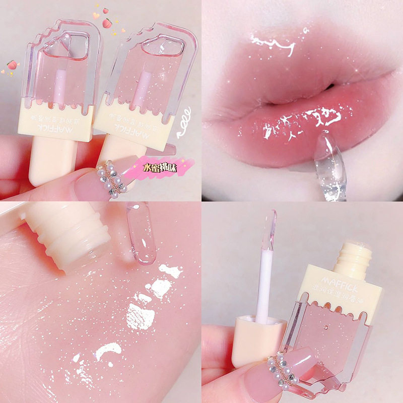 高颜值雪糕滋润保湿润唇油唇蜜补水保湿精华油女防干裂口红打底膏