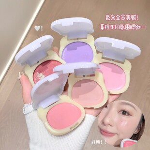 冷冬氤氲灰紫~跨境多用提亮粉幻梦游乐园自然泪沟高光修容腮红女