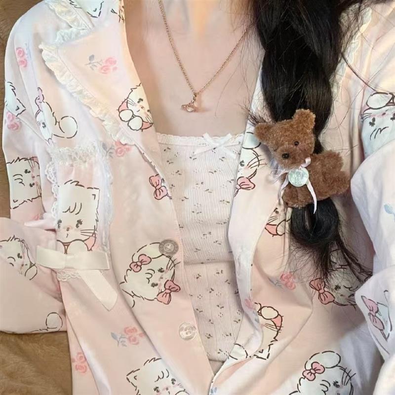 mikko少女睡衣春秋季新款纯棉长袖日系ins可爱甜美家居服夏天套装