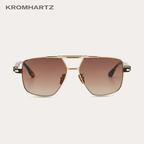 KROM HARTZ眼镜渐变太阳镜男加宽双梁飞行员方框遮阳时尚偏光墨镜