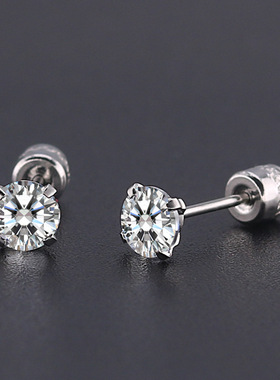 四爪锆石耳钉男2022年新款潮痞帅ins小众气质高级感潮流个性耳环