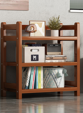 书架置物架落地家用多功能客厅楠竹多层隔板陈列架靠墙桌面收纳架