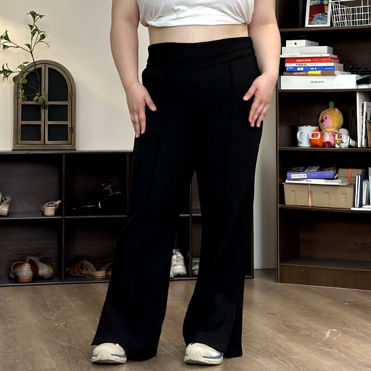 福饮沸别【腿精裤2.0加绒】大码胖M显瘦侧开叉休闲裤2015-1