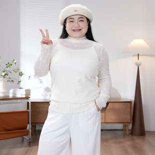 蕾丝打底衫 福饮沸别 胖mm两色休闲百搭春款 大码 2046 优雅时光