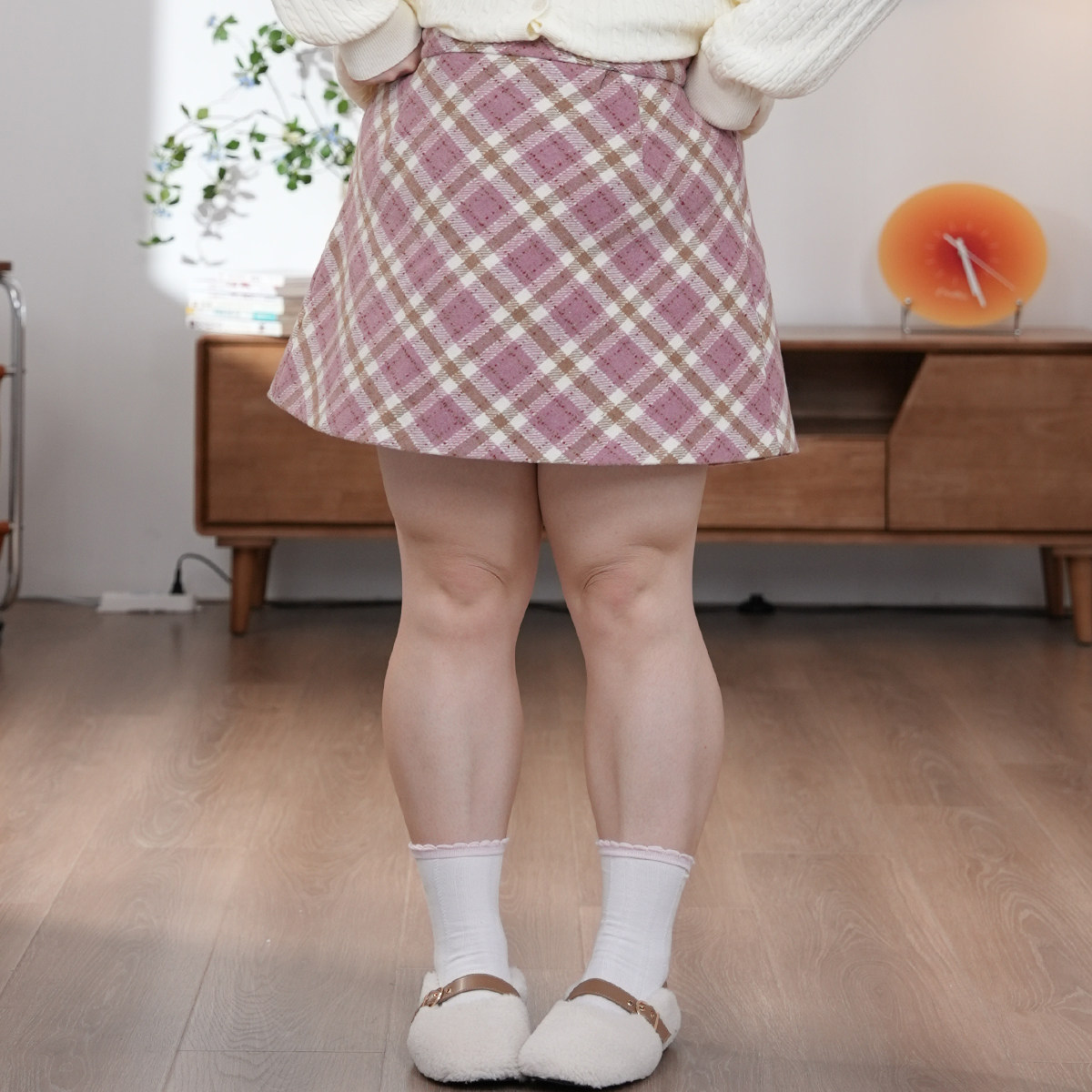 福饮沸别【树莓小蛋糕】冬季大码胖MM甜美格纹毛呢半身裙2614,女装/女士精品,大码半身裙,淘宝优惠券,粉丝福利购,淘宝优惠卷