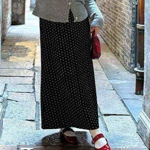 女装 大码 休闲百搭显瘦波点半身裙2022 波光粼粼 福饮沸别