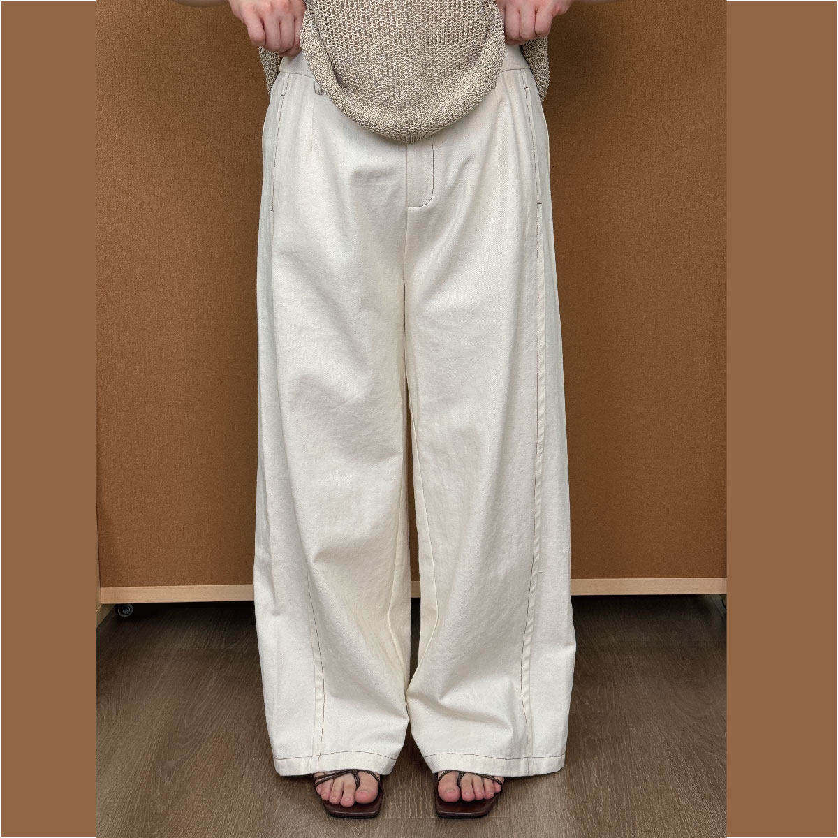 福饮沸别【奶油奶昔2.0】大码胖mm秋新款明线原棉直筒牛仔裤2230